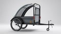 Side view of a cycle cargo trailer with open frame and two wheels isolated on white background Royalty Free Stock Photo