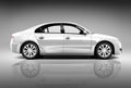 Side View of 3D Sedan Car Royalty Free Stock Photo