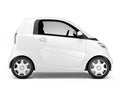 Side View of 3D White Mini Car Royalty Free Stock Photo