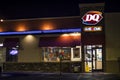 Side view of Dairy Queen DQ at night