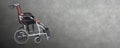 Side view Di cut black and orange Wheel chair on gray background, object, copy space Royalty Free Stock Photo