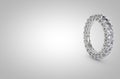 Side View of Diamond Ring on white background