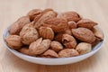 dish of almond nuts