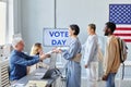 People in Line at Voting Station Royalty Free Stock Photo