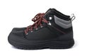 Side view of dlack waterproof hiking boots