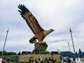 The side view of Eagle Statue at Dataran Lang. It is the symbol of Langkawi Island Royalty Free Stock Photo
