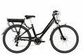 Side view of an electric urban bicycle on an isolated white background