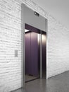 Side view of elevator with opened doors Royalty Free Stock Photo