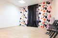 Side view empty room unfurnished with curtains Royalty Free Stock Photo