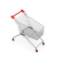 Side view empty supermarket shopping cart Royalty Free Stock Photo