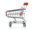 Side view of empty toy shopping trolley cart Royalty Free Stock Photo