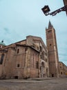 Side view of the Facade of the Cathedral of Parma in Italy