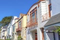 Side view facade of suburbs houses in San Francisco, California