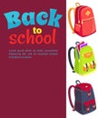 Side View on Fashionable Models of Kids Backpacks Royalty Free Stock Photo