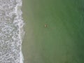 Side view foto of a man swiming and relaxing in see. Sportive man in the sea Royalty Free Stock Photo