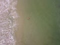 Side view foto of a man swiming and relaxing in see. Sportive man in the sea Royalty Free Stock Photo