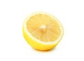 Side view of fresh yellow lemon half isolated on white background with clipping path Royalty Free Stock Photo