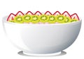 Side view of fruits salad bowl isolated