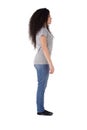Side view full body of casual latin woman