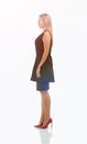 Side view.full-length portrait of Executive businesswoman.