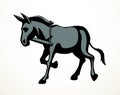 Vector drawing. Cute old mule Royalty Free Stock Photo