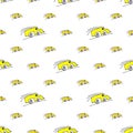 Cartoon Funny Weird Car Motif Pattern