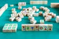 Side view of gameboard of mahjong game Royalty Free Stock Photo