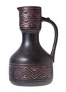 Side view of georgian ceramic ewer isolated