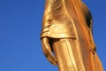 Side view gold statue of closeup buddha hand Royalty Free Stock Photo