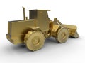 Side view of a golden bulldozer Royalty Free Stock Photo