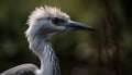 Side view of gray heron looking serene generated by AI