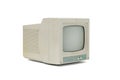 Side view of a gray retro monitor isolated on a white background