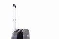 Side view of a gray travel luggage with with pull out handle Royalty Free Stock Photo