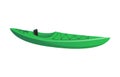 Side view green kayak isolated icon