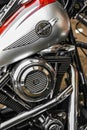 Side view of Harley Davidson`s front drive Royalty Free Stock Photo