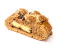 Side view healthy and yummy bread with walnut raisin and melon seed with clipping path Royalty Free Stock Photo