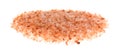Side view of Himalayan pink salt on a white background.