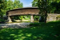 Side View of Historic Humpback Covered Bridge Royalty Free Stock Photo