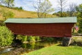 Side View of Historic Sinking Creek Covered Bridge Park Royalty Free Stock Photo