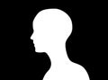 Side view of human head icon shape or profile silhouette isolate Royalty Free Stock Photo