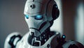 Side view of a humanoid robot representing futuristic technology and artificial intelligence.