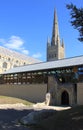 Side-view image of Norwich Cathedral with Spire