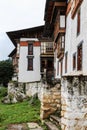 Side view of Kurje Monastery (Kurjey Lhakang) in Bumthang valley, Bhutan. Royalty Free Stock Photo