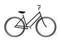 Side view line art illustration of bicycle isolated on total white background Royalty Free Stock Photo