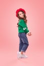 Little girl in stylish outfit Royalty Free Stock Photo