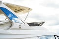 Side view of a luxury yacht at the marina Royalty Free Stock Photo