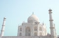 Side view of majestic Taj Mahal in Agra. One of seven wonders of the World Royalty Free Stock Photo