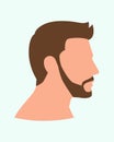 Side view of man face with beard and mustache Royalty Free Stock Photo