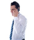 Side view of manager attending phone call Royalty Free Stock Photo