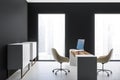 Loft black manager office interior